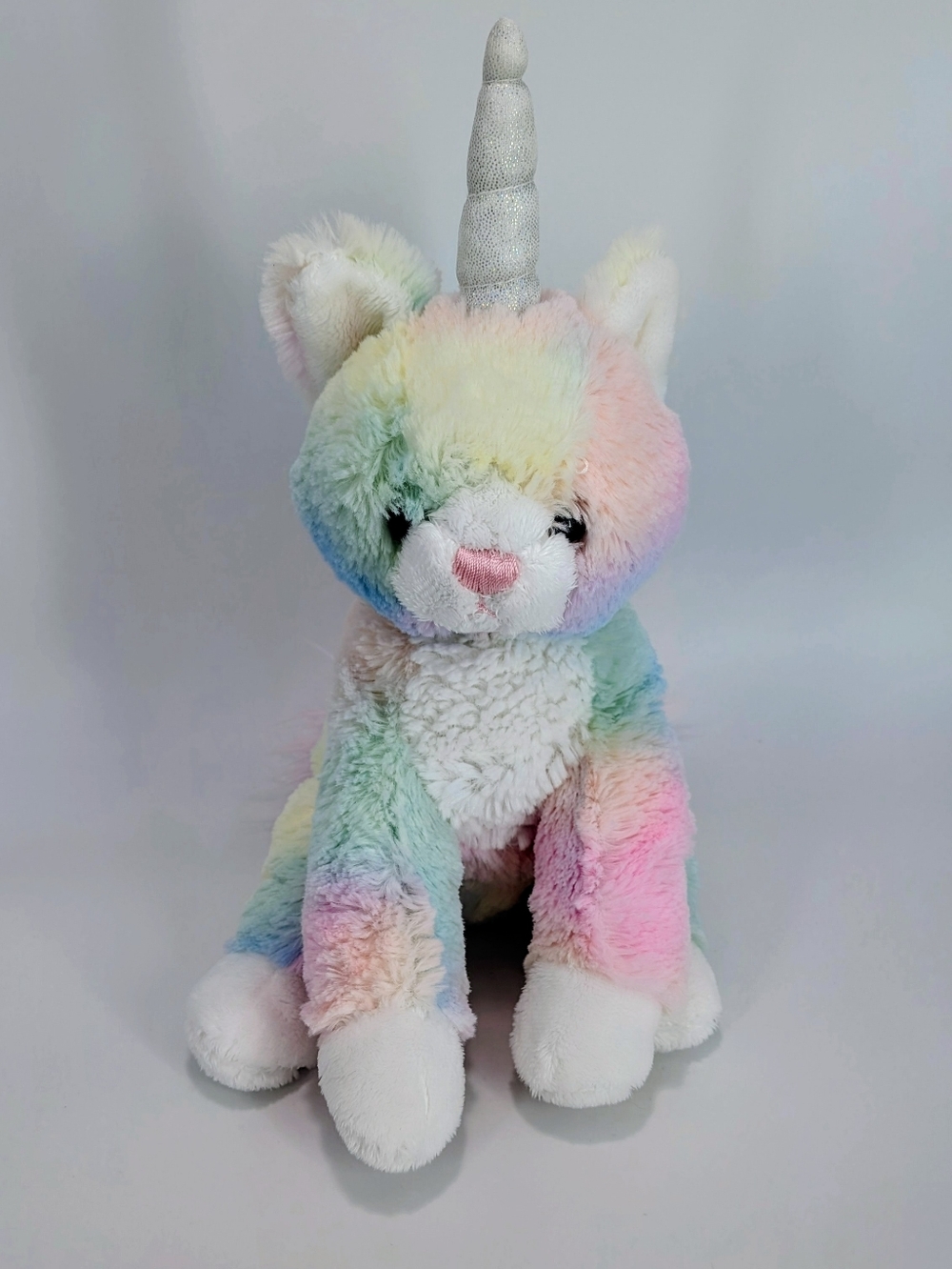 Gund Shimmer Pastel Rainbow Unicorn Cat Plush Toy